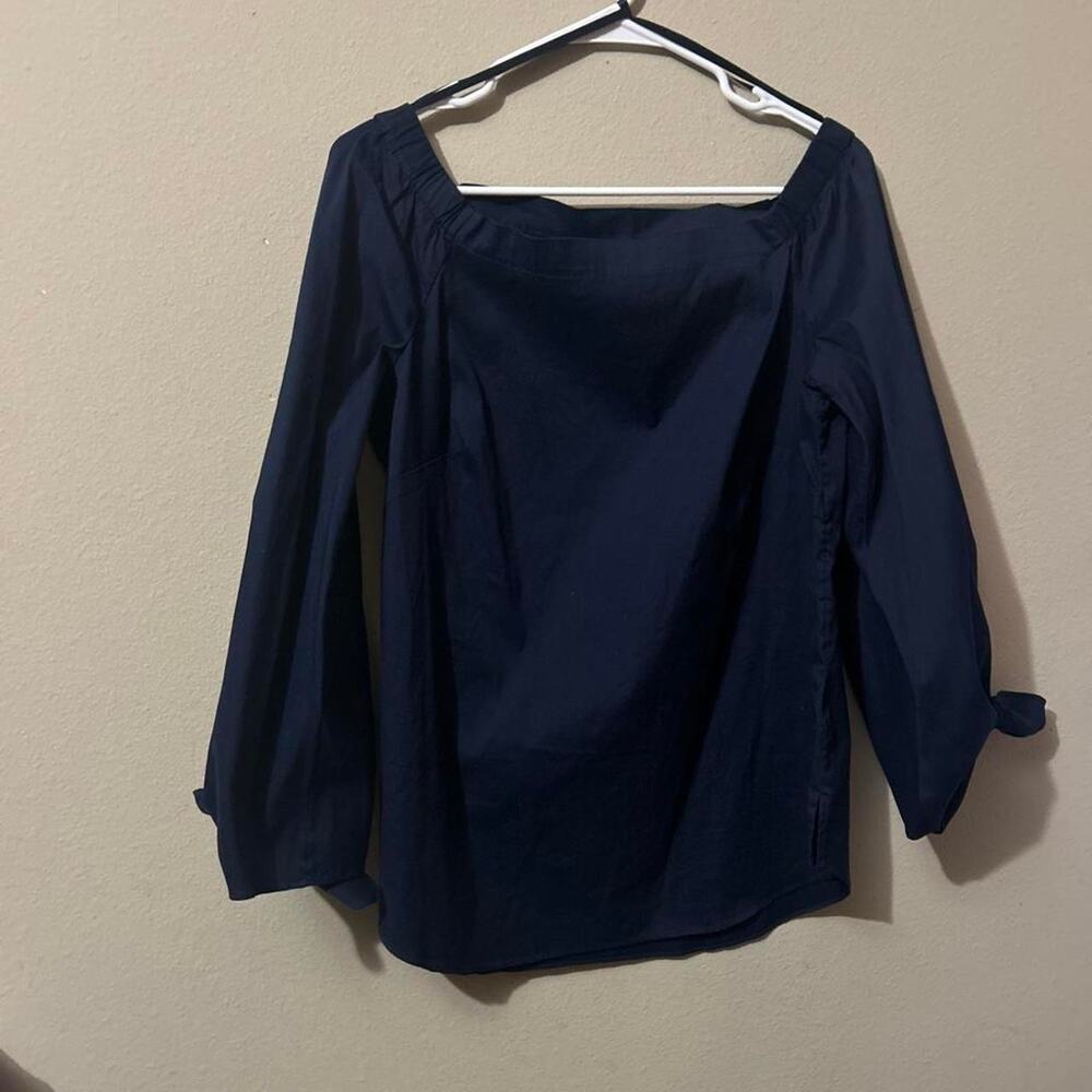 Navy blue off the shoulder